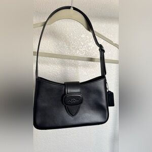 Coach Classic Black Leather Shoulder Bag